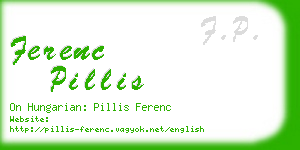 ferenc pillis business card